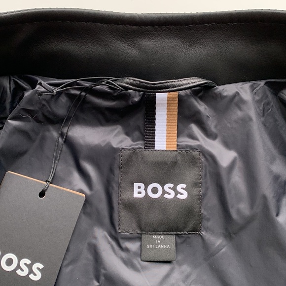 BOSS Nokuri Lambskin Leather Biker Jacket - Picture 15 of 16